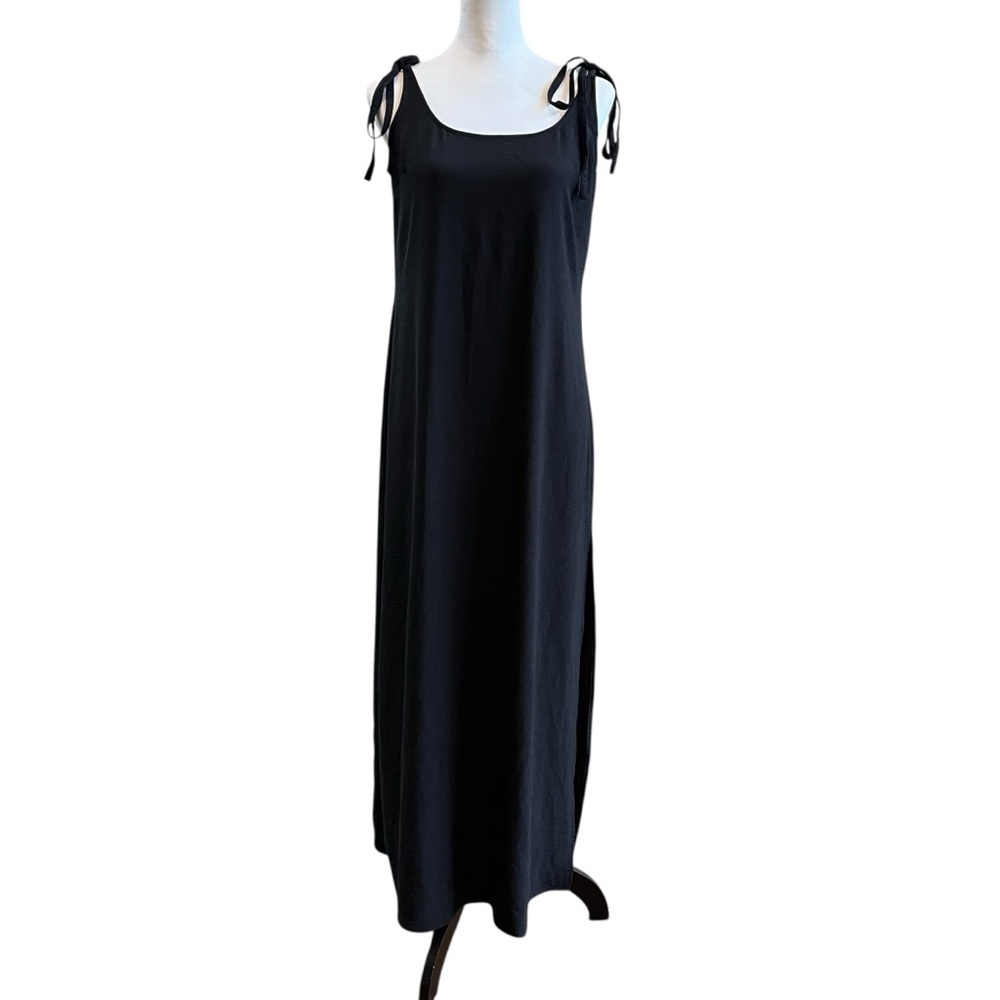 Lulus Maxi Dress Size Small Black Tank Minimalist Slinky Casual Beach Vacation